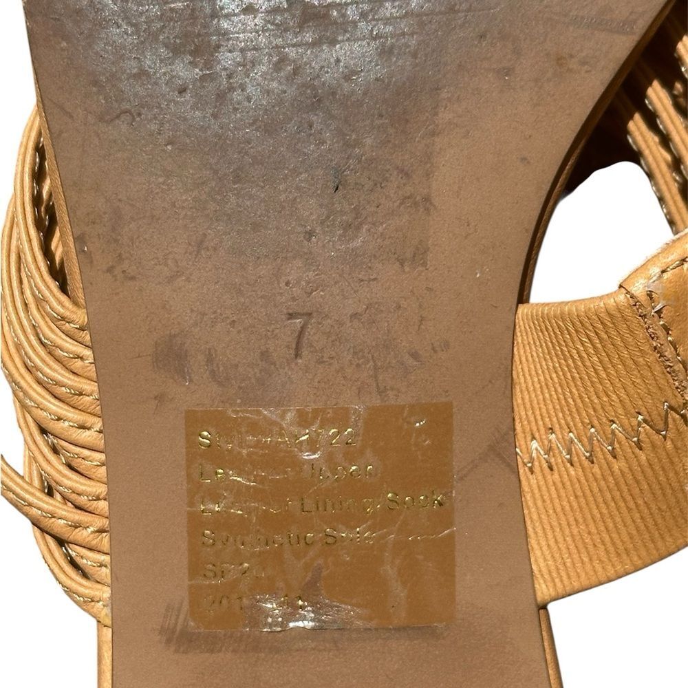 Madewell Women’s The Meg Slide Leather Sandal Tan Strappy Size 7 - Picture 7 of 7